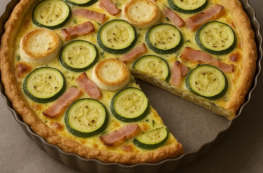 Quiche courgette, chèvre et jambon blanc