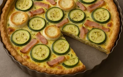 Quiche courgette, chèvre et jambon blanc